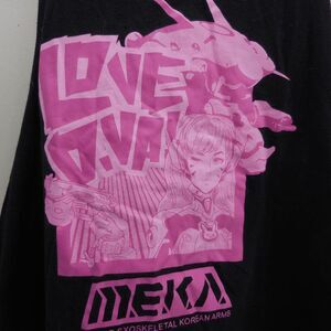 Uniqlo Blizzard Men’s L Black Cotton Muscle Shirt Overwatch D.Va MEKA Graphic
